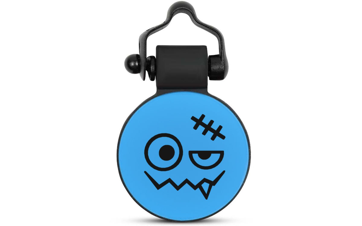 Blue Monster silent silicone pet ID tag, Halloween design
