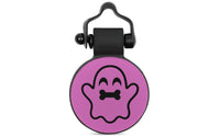Purple Ghost silent silicone pet ID tag, Halloween design