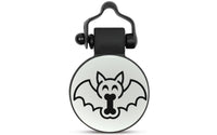 White Bat silent silicone pet ID tag, Halloween design