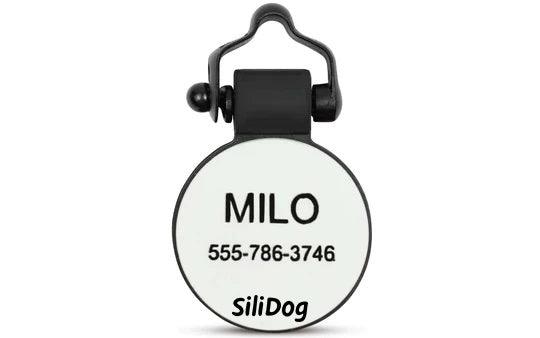 White Circle as USA Flag Tag - SiliDog - The Silent Pet Tag