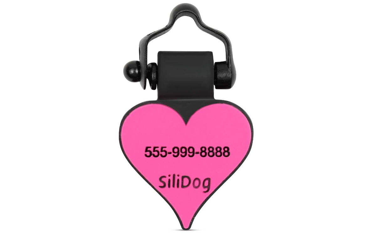 Pink Heart - SiliDog - The Silent Pet Tag