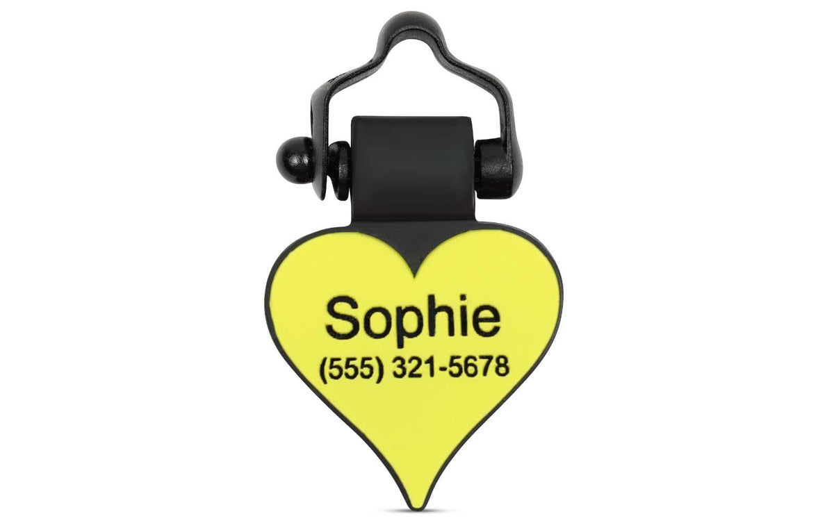 Yellow Heart - SiliDog - The Silent Pet Tag