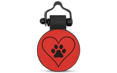 Red PawPrint - SiliDog - The Silent Pet Tag