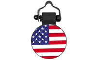 White Circle as USA Flag Tag - SiliDog - The Silent Pet Tag