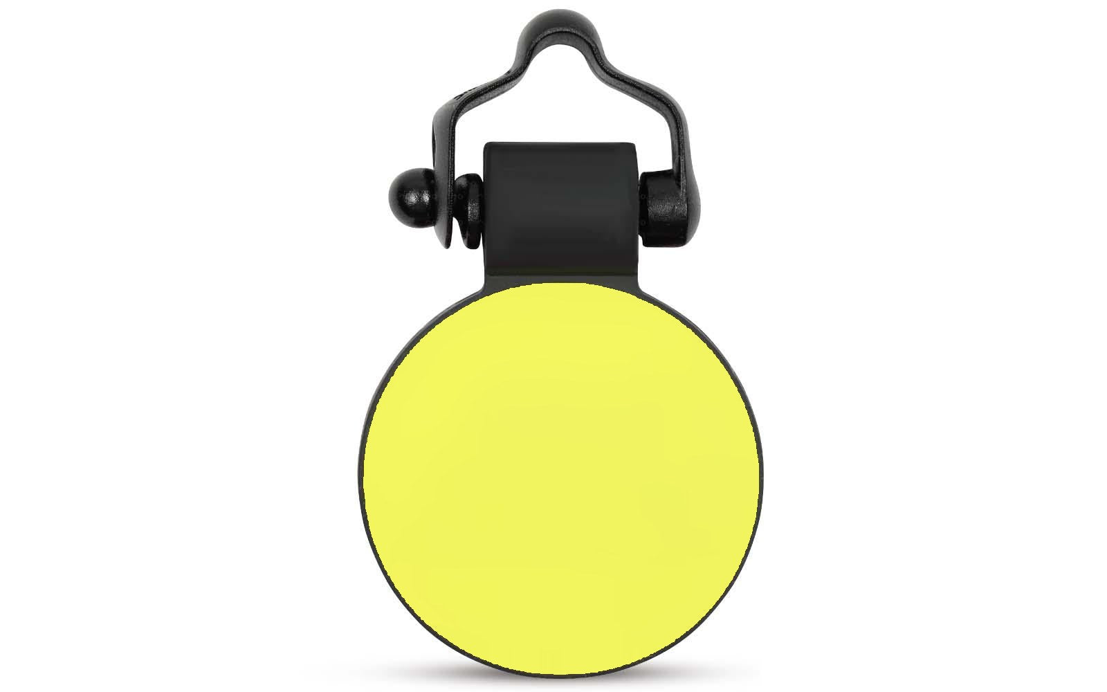Yellow circle tag front