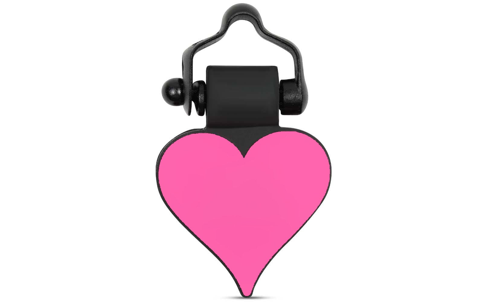 Pink heart tag front