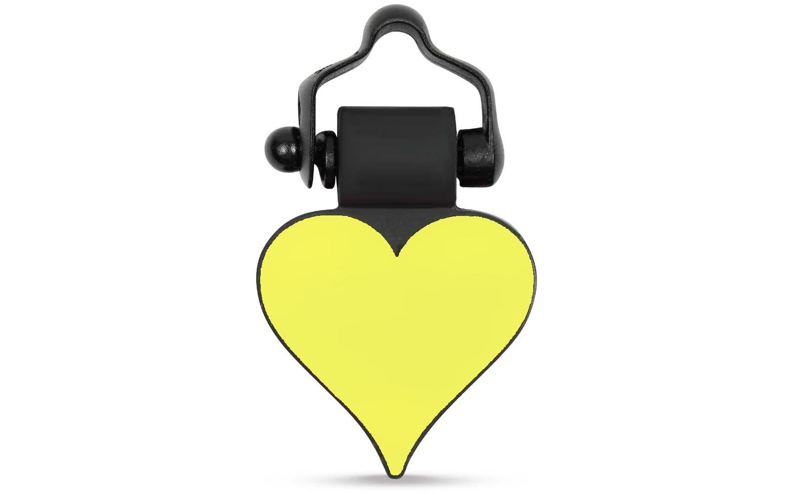 Yellow heart tag back