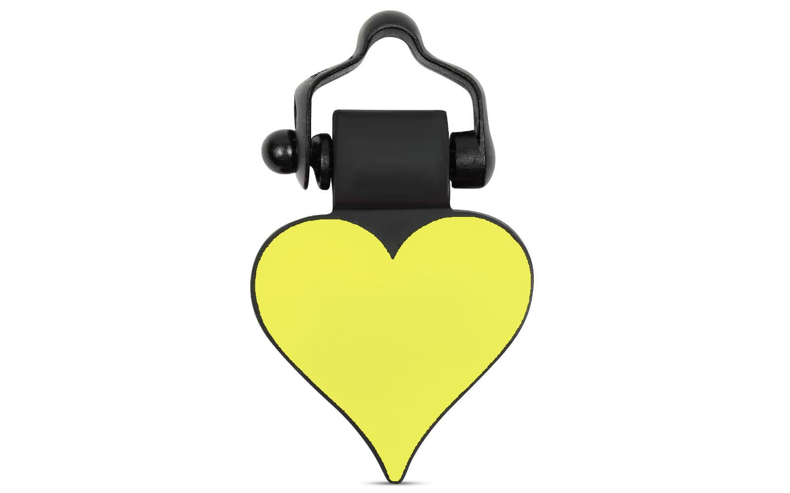Yellow heart tag front